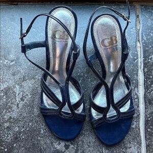 Gianni Bini Dark Blue Strappy Slingback Heels